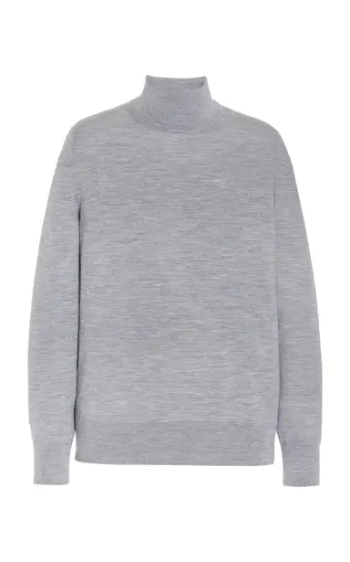 Gabriela Hearst Jermaine Knit Turtleneck in Heather Grey Merino Wool | Thumbnail 1 Gabriela Hearst Jermaine Knit Turtleneck in Heather Grey Merino Wool | Thumbnail 1