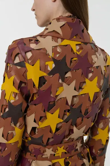 Gabriela Hearst Nuria Patchwork Stars Trench Coat In Multi Nappa Leather | Thumbnail 6