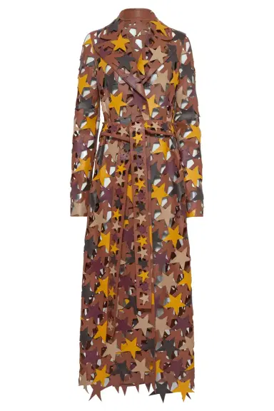 Gabriela Hearst Nuria Patchwork Stars Trench Coat In Multi Nappa Leather | Thumbnail 1