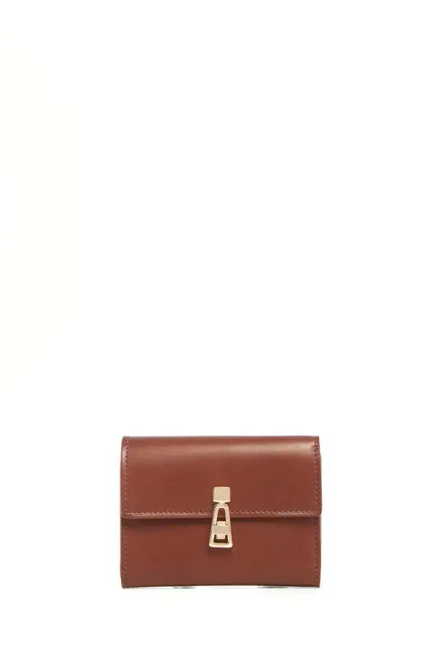 Gabriela Hearst Compact Flat Wallet in Cognac Leather