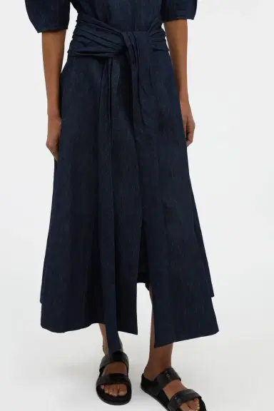 Gabriela Hearst Zivan Knotted Maxi Skirt in Recycled Cotton Denim | Thumbnail 5 Gabriela Hearst Zivan Knotted Maxi Skirt in Recycled Cotton Denim | Thumbnail 5