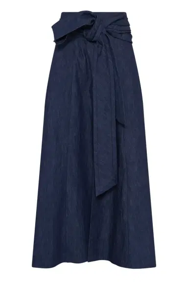 Gabriela Hearst Zivan Knotted Maxi Skirt in Recycled Cotton Denim | Thumbnail 1 Gabriela Hearst Zivan Knotted Maxi Skirt in Recycled Cotton Denim | Thumbnail 1