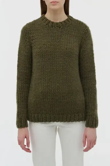 Gabriela Hearst Poros Knit Sweater in Olive Cashmere | Thumbnail 2