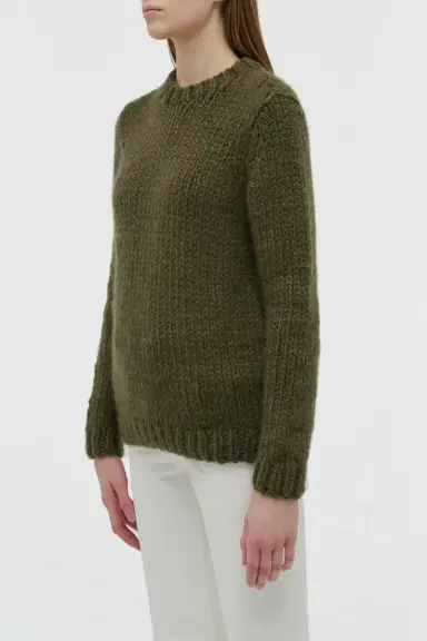 Gabriela Hearst Poros Knit Sweater in Olive Cashmere | Thumbnail 3