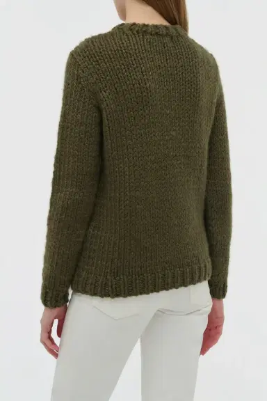 Gabriela Hearst Poros Knit Sweater in Olive Cashmere | Thumbnail 4