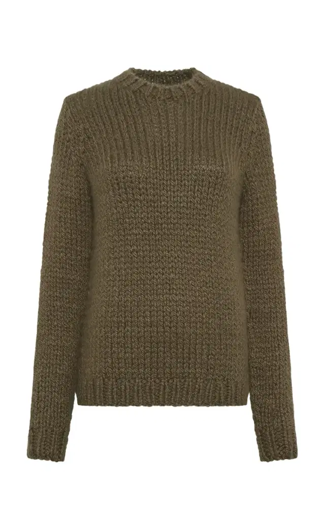 Gabriela Hearst Poros Knit Sweater in Olive Cashmere