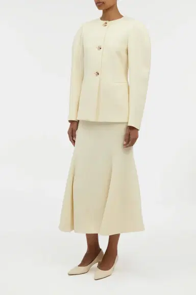 Gabriela Hearst Patterson Skirt in Virgin Wool Silk Slub | Thumbnail 3 Gabriela Hearst Patterson Skirt in Virgin Wool Silk Slub | Thumbnail 3