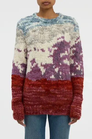 Gabriela Hearst Sylphora Knit Crewneck Sweater in Mountain Welfat Cashmere | Thumbnail 2 Gabriela Hearst Sylphora Knit Crewneck Sweater in Mountain Welfat Cashmere | Thumbnail 2
