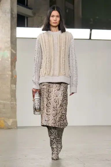 Gabriela Hearst Manuela Midi Skirt in Greyscale Inversa Snakeskin | Thumbnail 2