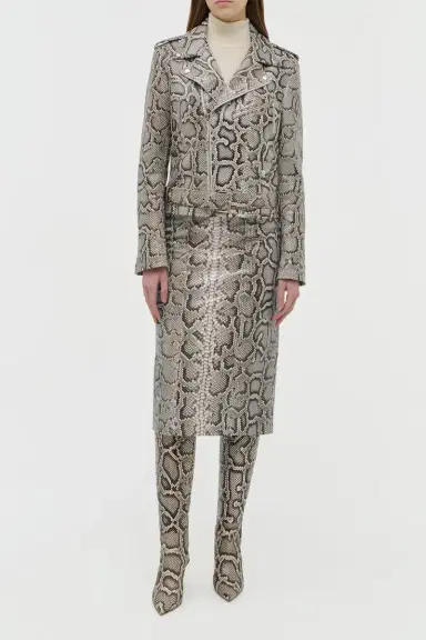 Gabriela Hearst Manuela Midi Skirt in Greyscale Inversa Snakeskin | Thumbnail 3