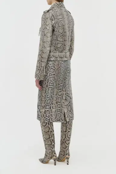 Gabriela Hearst Manuela Midi Skirt in Greyscale Inversa Snakeskin | Thumbnail 5