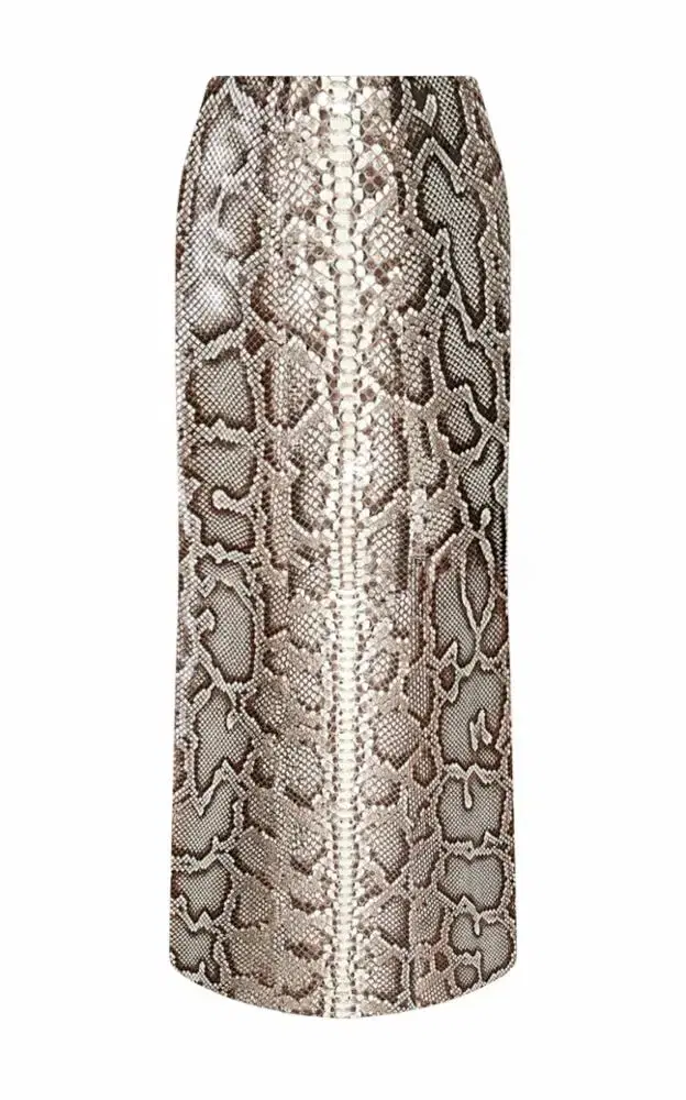 Gabriela Hearst Manuela Midi Skirt in Greyscale Inversa Snakeskin