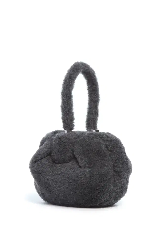 Gabriela Hearst Nina Bag in Dark Grey Virgin Wool Silk Cashmere Fur