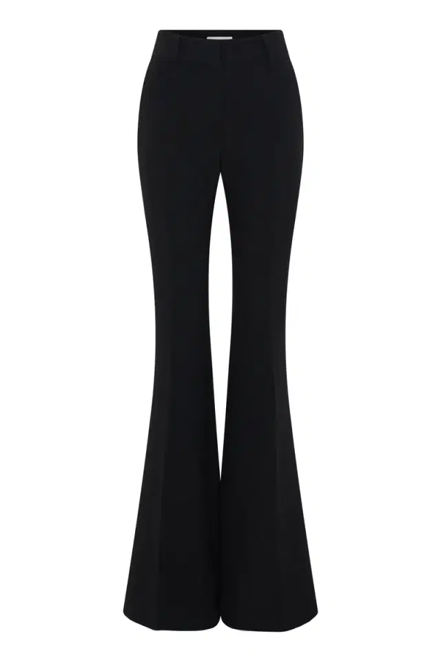 Gabriela Hearst Rhein Flare Pant in Black Virgin Wool Crepe