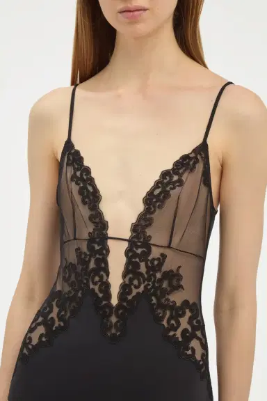 Gabriela Hearst Wynona Bodysuit in Black Recycled Nylon Lace | Thumbnail 5 Gabriela Hearst Wynona Bodysuit in Black Recycled Nylon Lace | Thumbnail 5