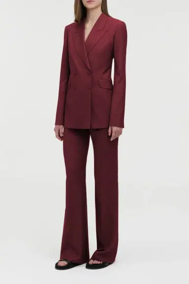 Gabriela Hearst Angela Blazer in Bordeaux Wool Silk | Thumbnail 4 Gabriela Hearst Angela Blazer in Bordeaux Wool Silk | Thumbnail 4