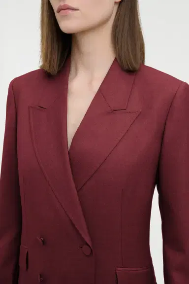 Gabriela Hearst Angela Blazer in Bordeaux Wool Silk | Thumbnail 6 Gabriela Hearst Angela Blazer in Bordeaux Wool Silk | Thumbnail 6