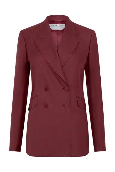 Gabriela Hearst Angela Blazer in Bordeaux Wool Silk | Thumbnail 1 Gabriela Hearst Angela Blazer in Bordeaux Wool Silk | Thumbnail 1