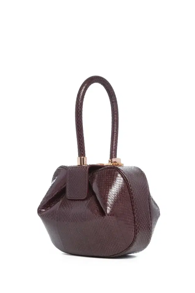 Gabriela Hearst Nina Bag in Bordeaux Snakeskin
