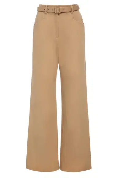 GABRIELA HEARST Norman Wide-leg Pant in Camel Sea Island Cotton Twill | Thumbnail 1 GABRIELA HEARST Norman Wide-leg Pant in Camel Sea Island Cotton Twill | Thumbnail 1
