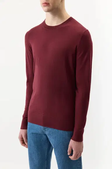 Gabriela Hearst Palco Knit Sweater in Bordeaux Merino Wool | Thumbnail 3