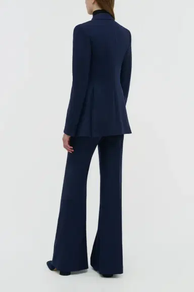 Gabriela Hearst Rhein Flare Pant in Navy Wool Cashmere Flannel | Thumbnail 4