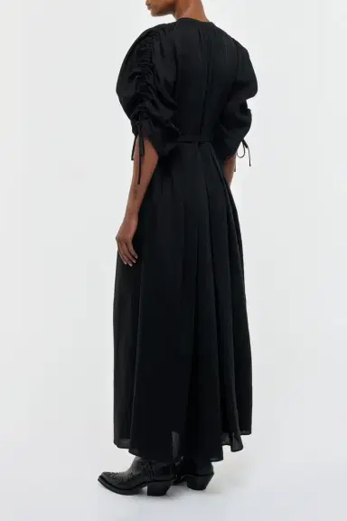 Gabriela Hearst Linnea Maxi Dress in Black Aloe Linen | Thumbnail 4 Gabriela Hearst Linnea Maxi Dress in Black Aloe Linen | Thumbnail 4
