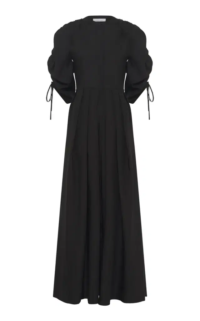 Gabriela Hearst Linnea Maxi Dress in Black Aloe Linen