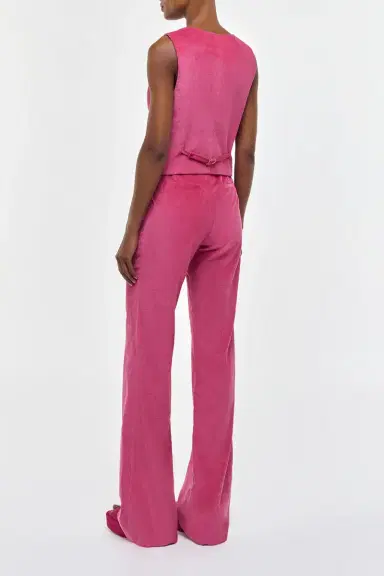 Gabriela Hearst Coleridge Vest in Fuchsia Sea Island Cotton Corduroy | Thumbnail 4