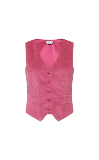 Gabriela Hearst Coleridge Vest in Fuchsia Sea Island Cotton Corduroy | Thumbnail 1