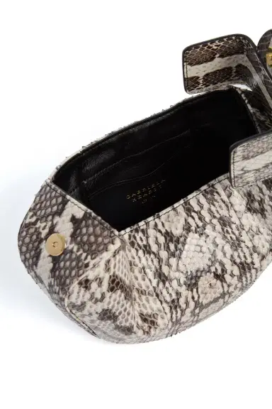 Gabriela Hearst Soft Demi Clutch in Black & White Snakeskin | Thumbnail 4