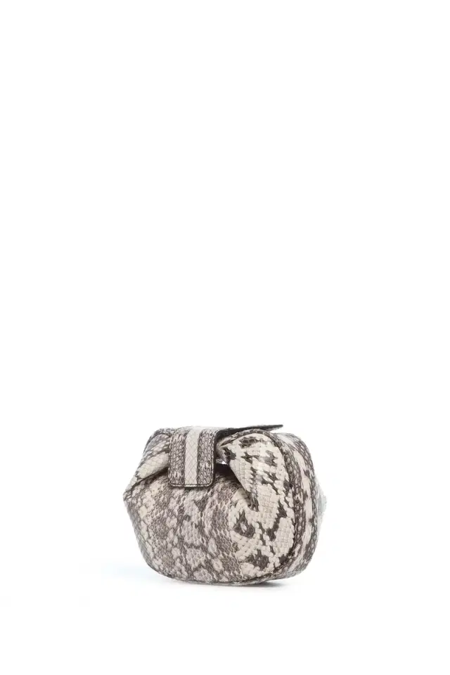 GABRIELA HEARST Soft Demi Clutch in Black & White Snakeskin