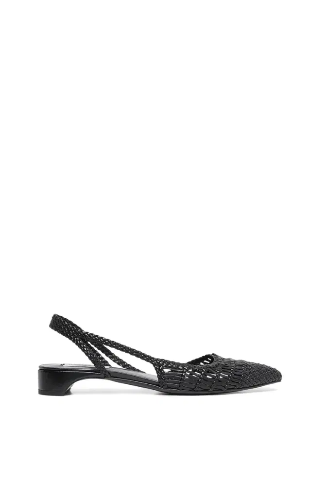 Gabriela Hearst Perro Braided Slingback Pump in Black Leather