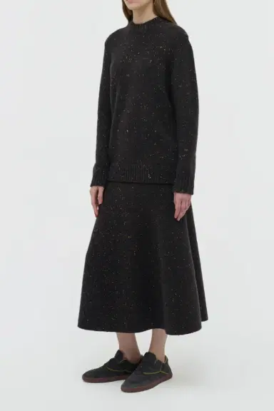 Gabriela Hearst Alfie Knit Sweater in Charcoal Multi Speckled Aran Cashmere | Thumbnail 3 Gabriela Hearst Alfie Knit Sweater in Charcoal Multi Speckled Aran Cashmere | Thumbnail 3
