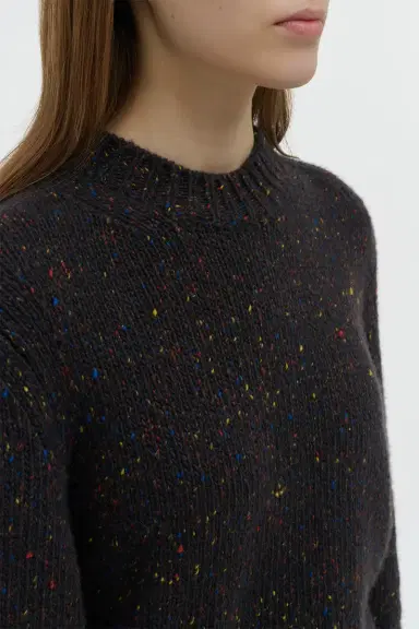 Gabriela Hearst Alfie Knit Sweater in Charcoal Multi Speckled Aran Cashmere | Thumbnail 6 Gabriela Hearst Alfie Knit Sweater in Charcoal Multi Speckled Aran Cashmere | Thumbnail 6