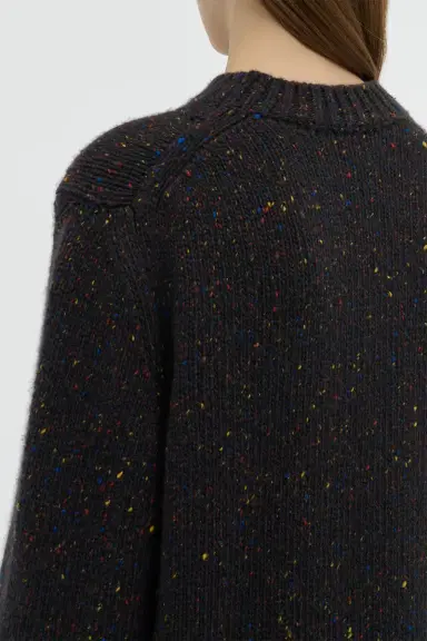 Gabriela Hearst Alfie Knit Sweater in Charcoal Multi Speckled Aran Cashmere | Thumbnail 7 Gabriela Hearst Alfie Knit Sweater in Charcoal Multi Speckled Aran Cashmere | Thumbnail 7