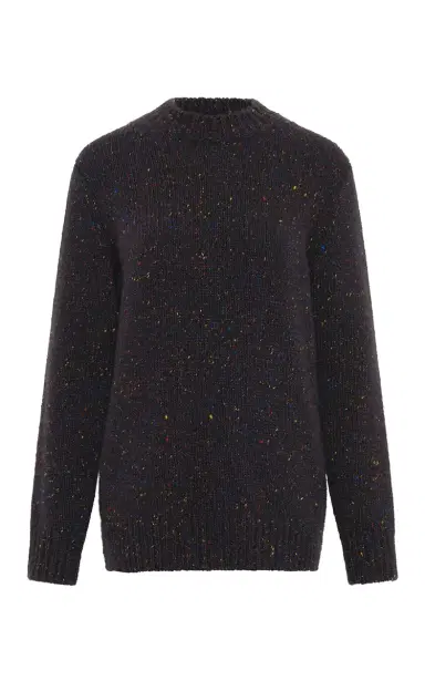Gabriela Hearst Alfie Knit Sweater in Charcoal Multi Speckled Aran Cashmere | Thumbnail 1 Gabriela Hearst Alfie Knit Sweater in Charcoal Multi Speckled Aran Cashmere | Thumbnail 1