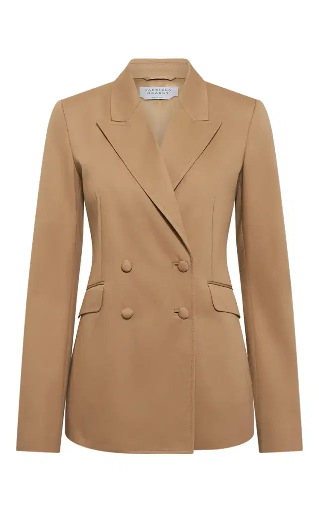 Gabriela Hearst Angela Blazer in Camel Light Sea Island Cotton Twill