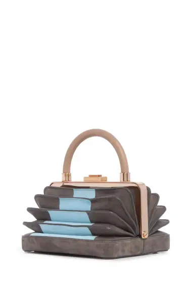 Gabriela Hearst Diana Bag in Grey & Light Blue Suede with Nude Nappa Leather Handle | Thumbnail 1 Gabriela Hearst Diana Bag in Grey & Light Blue Suede with Nude Nappa Leather Handle | Thumbnail 1