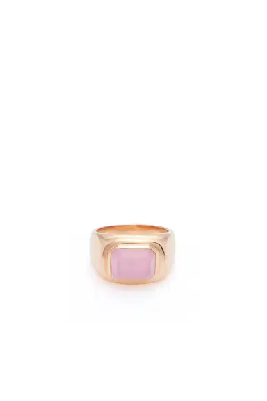 Gabriela Hearst Large Ring in 18K Rose Gold & Rose Quartz Stone | Thumbnail 2