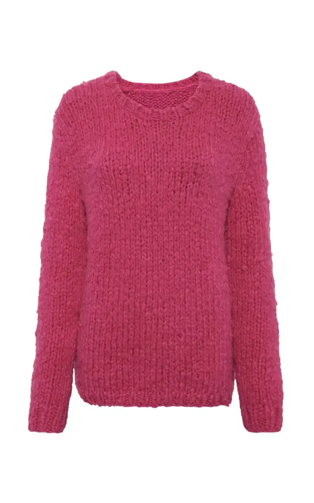GABRIELA HEARST Lawrence Knit Sweater in Fuchsia Welfat Cashmere