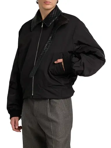Bottega Veneta Men's Nylon-Cotton Twill Jacket | Thumbnail 4 Bottega Veneta Men's Nylon-Cotton Twill Jacket | Thumbnail 4