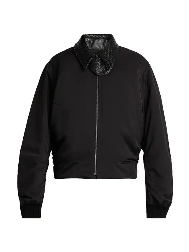 Bottega Veneta Men's Nylon-Cotton Twill Jacket - Double Black