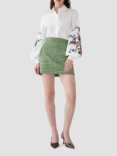Carolina Herrera Women's Floral-Embroidered Cotton Shirt | Thumbnail 2 Carolina Herrera Women's Floral-Embroidered Cotton Shirt | Thumbnail 2