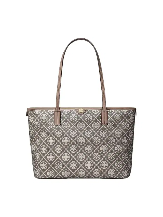Tory Burch Women's  T Monogram Jacquard Tote Bag - Charcoal