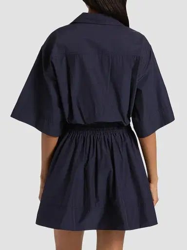 DEREK LAM 10 CROSBY Women's Sabrina Cotton-Poplin Drawstring Minidress | Thumbnail 5