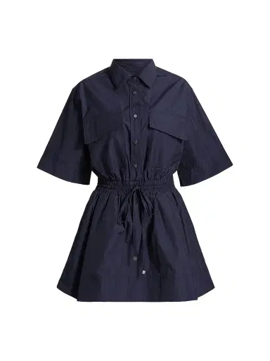 DEREK LAM 10 CROSBY Women's Sabrina Cotton-Poplin Drawstring Minidress | Thumbnail 1