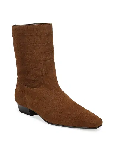 Favorite Daughter Women's Addison Snake-Embossed Suede Ankle Boots - Saddle - Size 11 | Thumbnail 2 Favorite Daughter Women's Addison Snake-Embossed Suede Ankle Boots - Saddle - Size 11 | Thumbnail 2