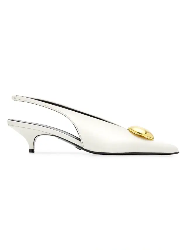 Proenza Schouler Women's Dome Slash 40MM Leather Slingback Pumps -