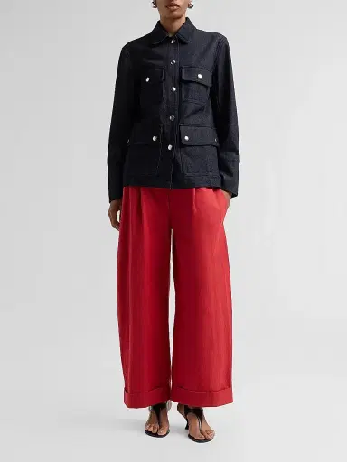 Proenza Schouler White Label Women's Stella Stretch-Cotton Twill Jacket - Indigo - Size XL | Thumbnail 2